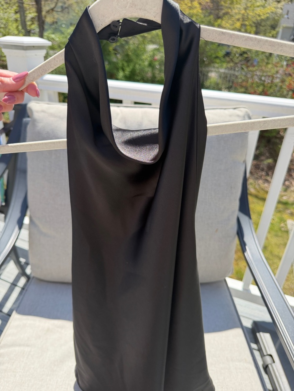 Zara black satin halter top open back silky going out top size M NWT - Picture 2 of 6